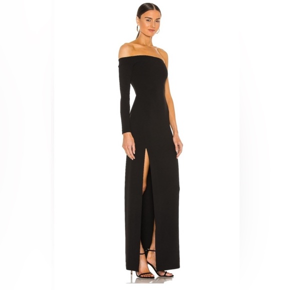 Solace London Dresses & Skirts - Solace London Black One-Shoulder Maxi Dress with Thigh Slit